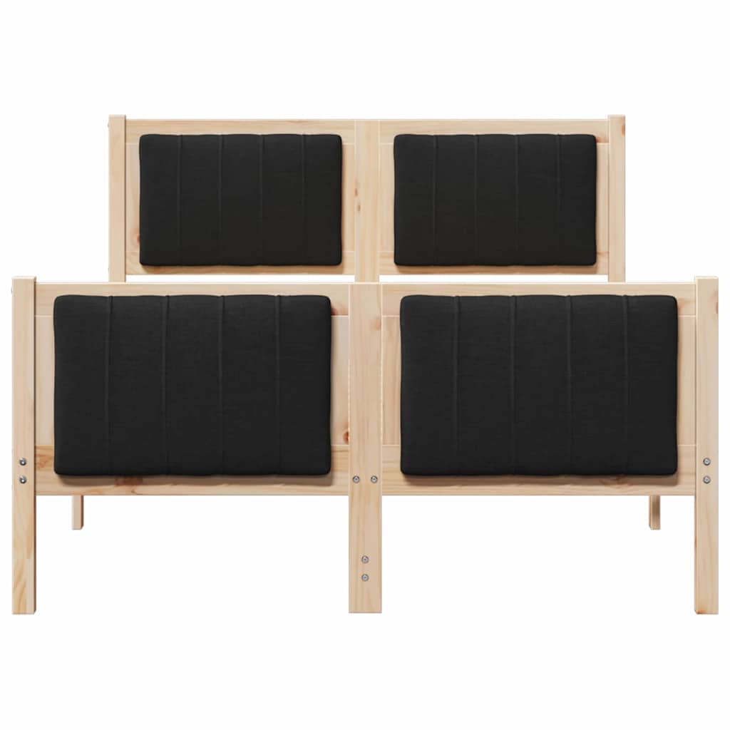 Cadre de lit Marron et noir 120 x 200 cm Bois massif en pin - XIOS