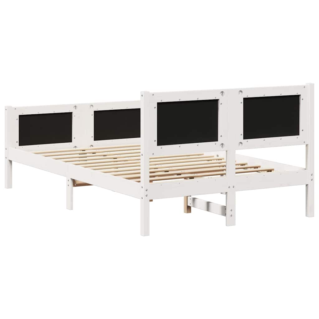 Cadre de lit avec tête de lit Blanc et gris clair 120 x 200 cm - XIOS