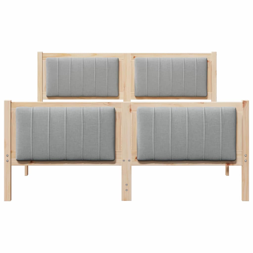 Cadre de lit avec tête de lit Marron et gris clair 135 x 190 cm - XIOS