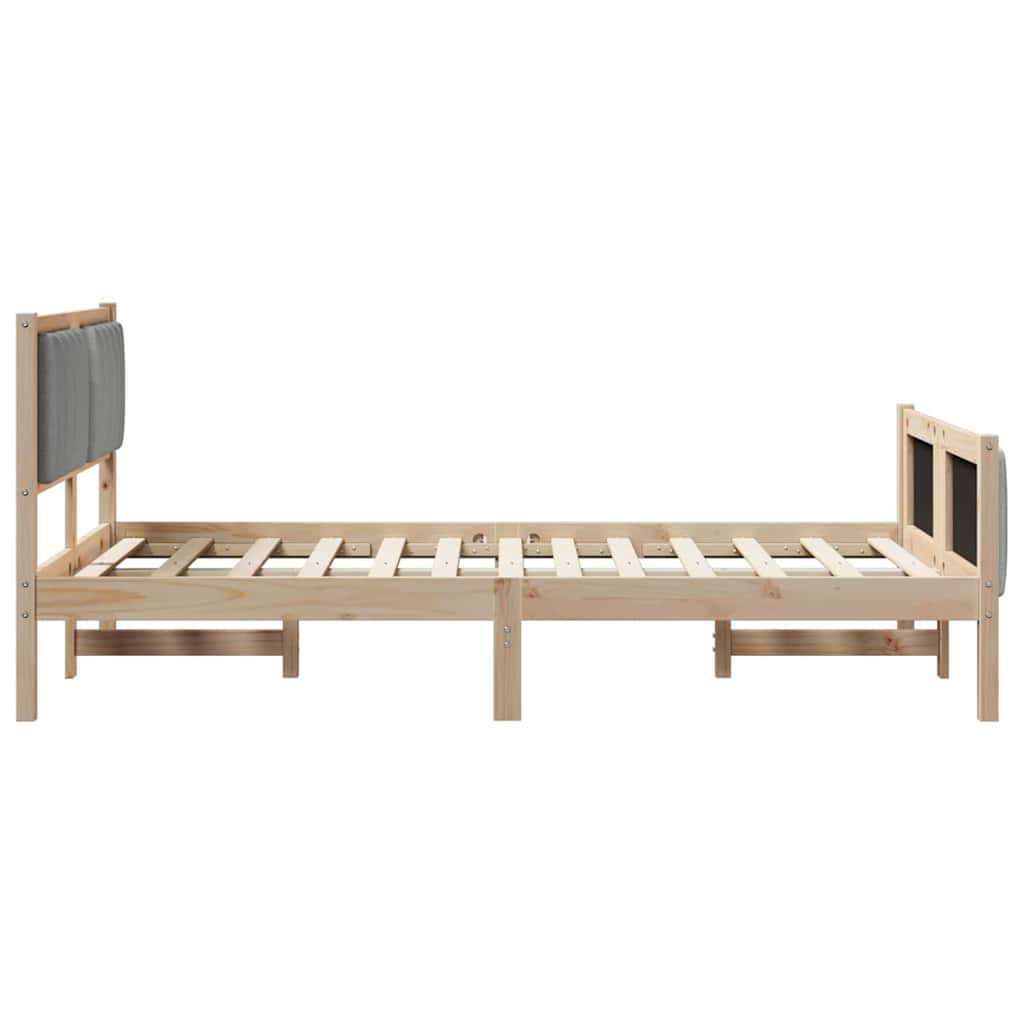 Cadre de lit avec tête de lit Marron et gris clair 120 x 190 cm - XIOS