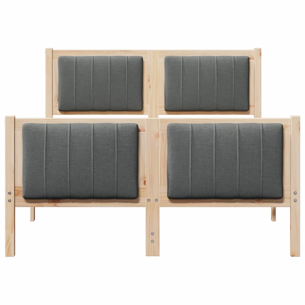 Cadre de lit avec tête de lit marron et gris foncé 120 x 190 cm - XIOS