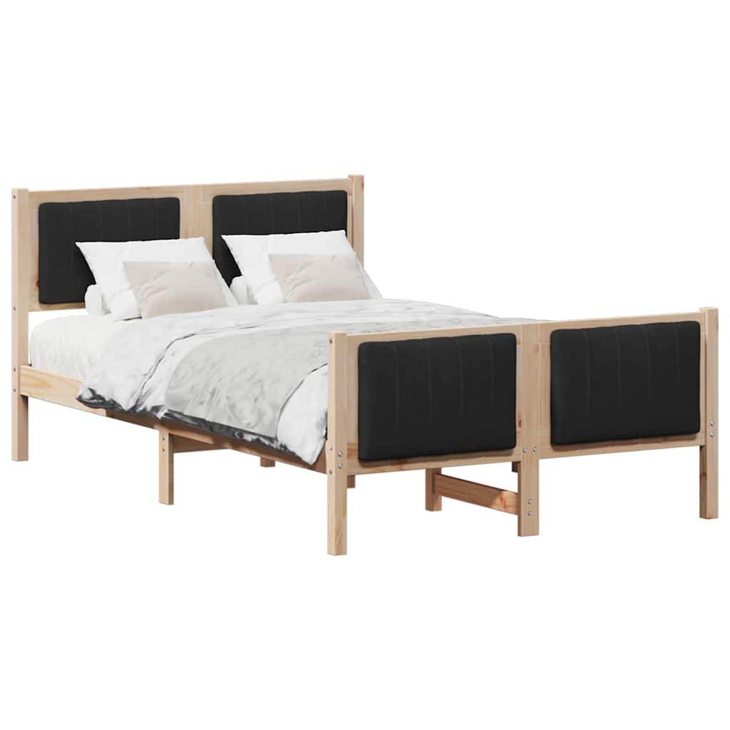 Cadre de lit Marron et noir 120 x 190 cm Bois massif en pin - XIOS