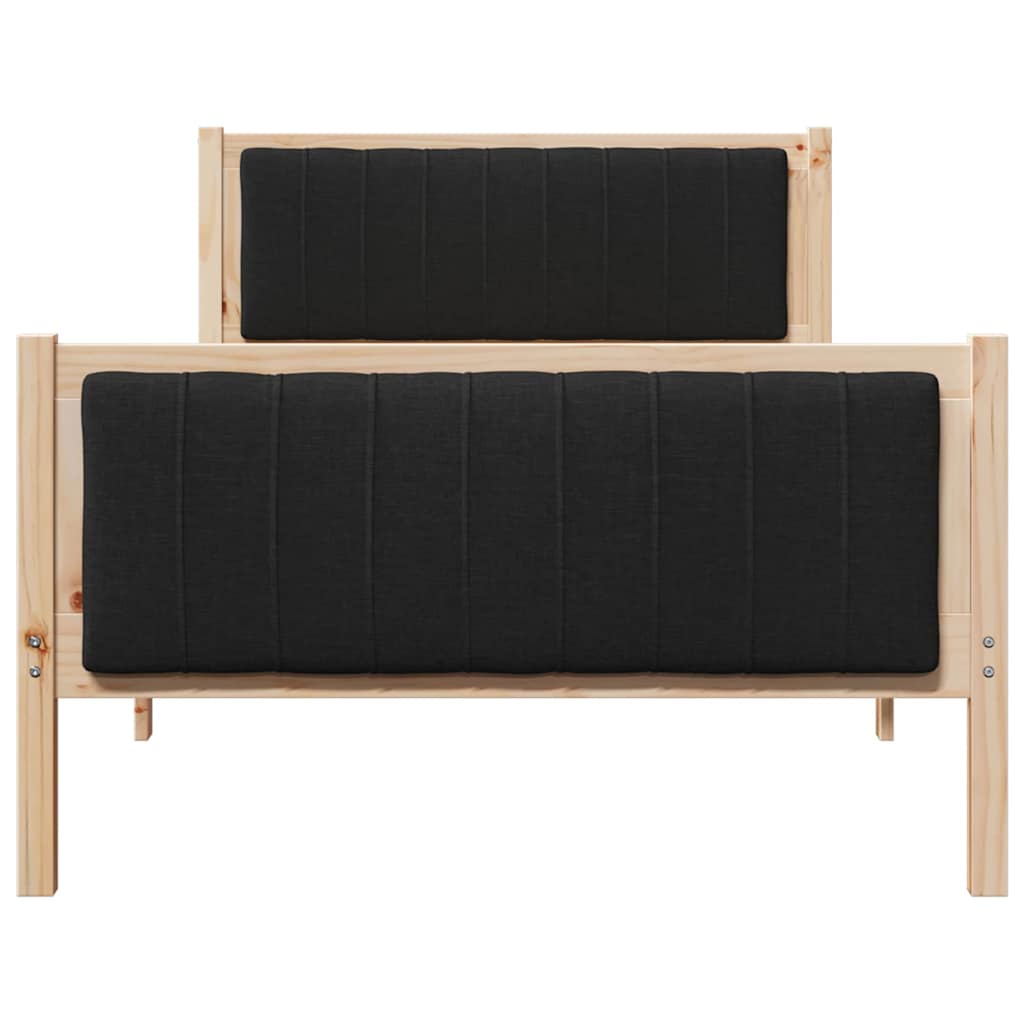 Cadre de lit Marron et noir 100 x 200 cm Bois massif en pin - XIOS