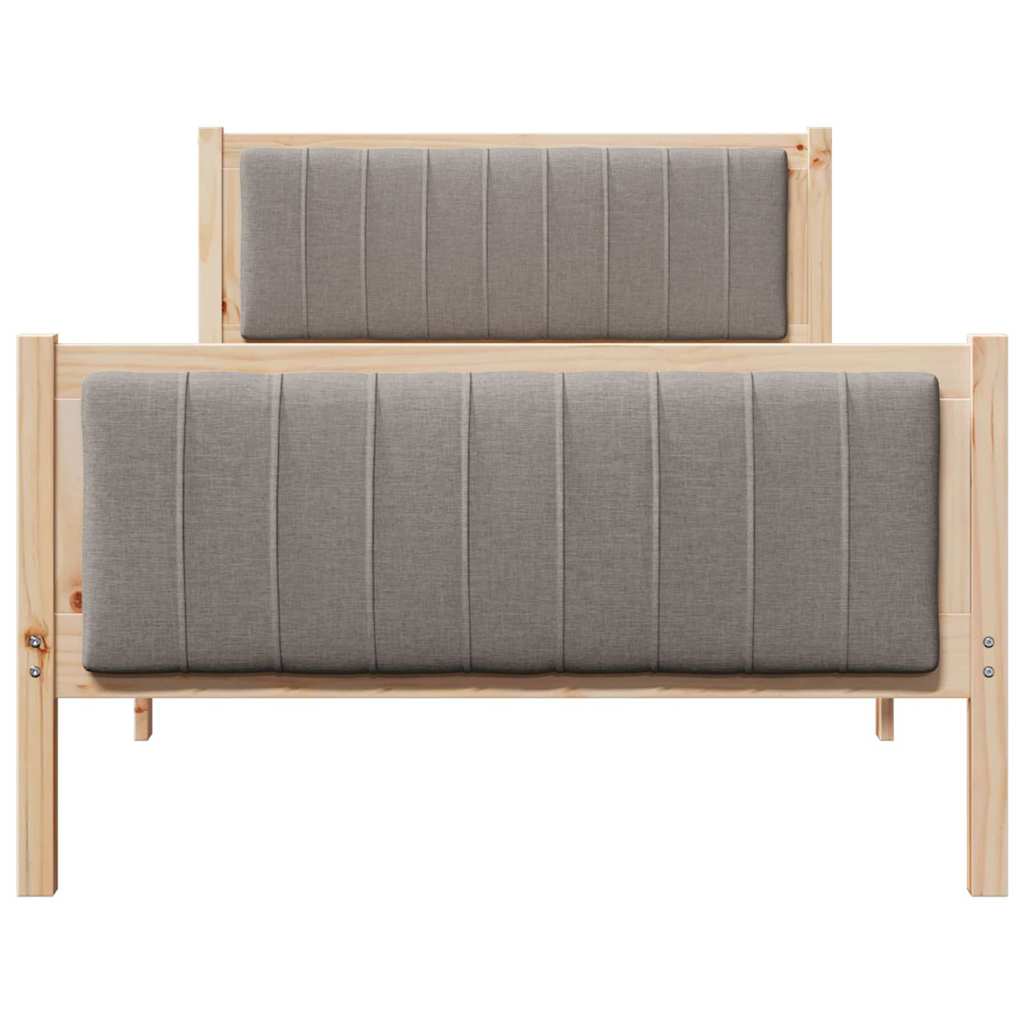 Cadre de lit Marron et taupe 100 x 200 cm Bois massif en pin - XIOS
