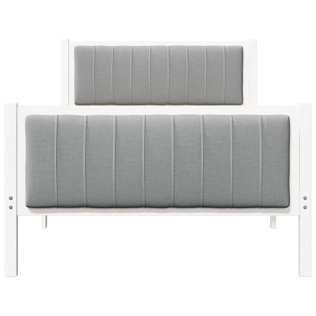 Cadre de lit avec tête de lit Blanc et gris clair 100 x 200 cm - XIOS
