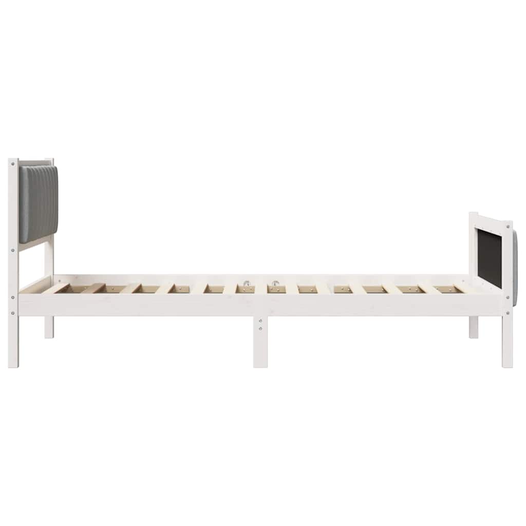 Cadre de lit avec tête de lit Blanc et gris clair 100 x 200 cm - XIOS