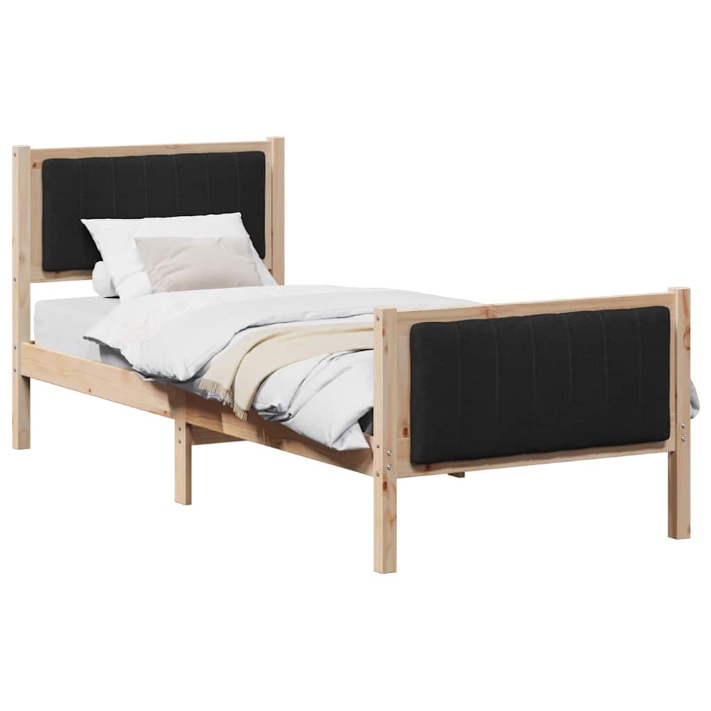 Cadre de lit Marron et noir 80 x 200 cm Bois massif en pin - XIOS