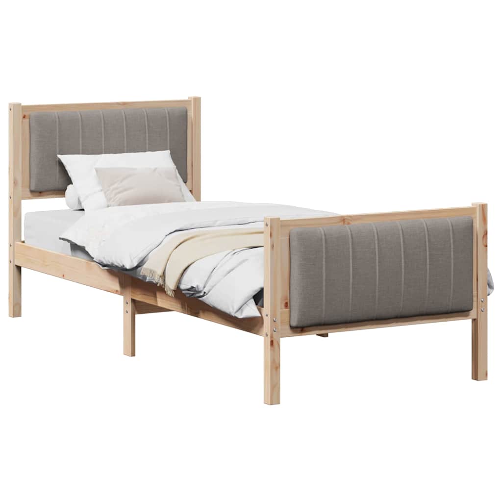 Cadre de lit Marron et taupe 80 x 200 cm Bois massif en pin - XIOS
