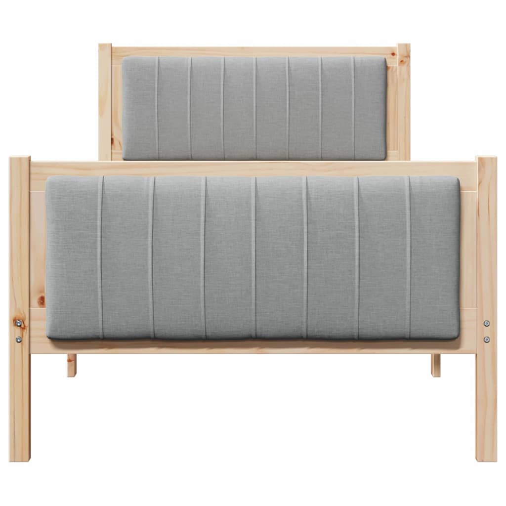 Cadre de lit avec tête de lit Marron et gris clair 90 x 190 cm - XIOS