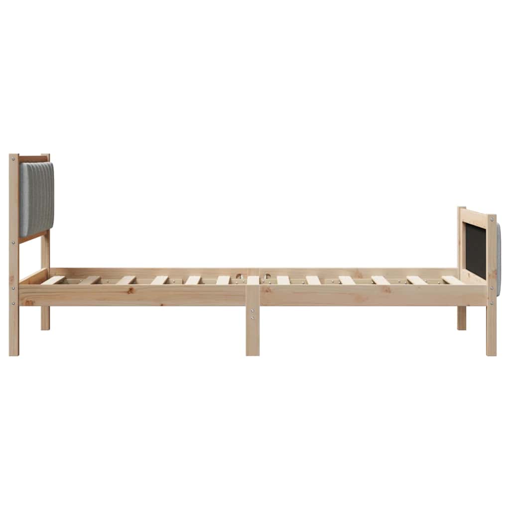 Cadre de lit avec tête de lit Marron et gris clair 90 x 190 cm - XIOS