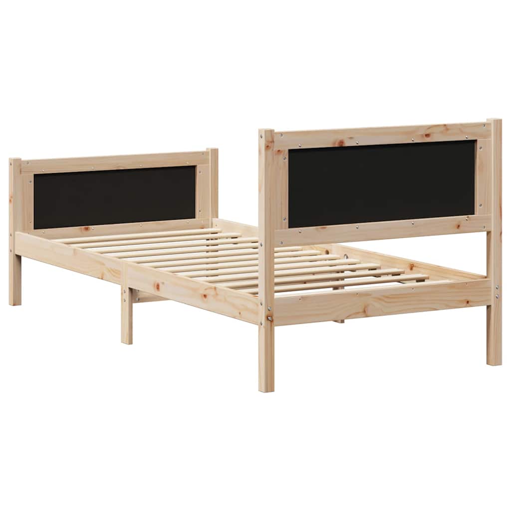 Cadre de lit Marron et noir 90 x 190 cm Bois massif en pin - XIOS