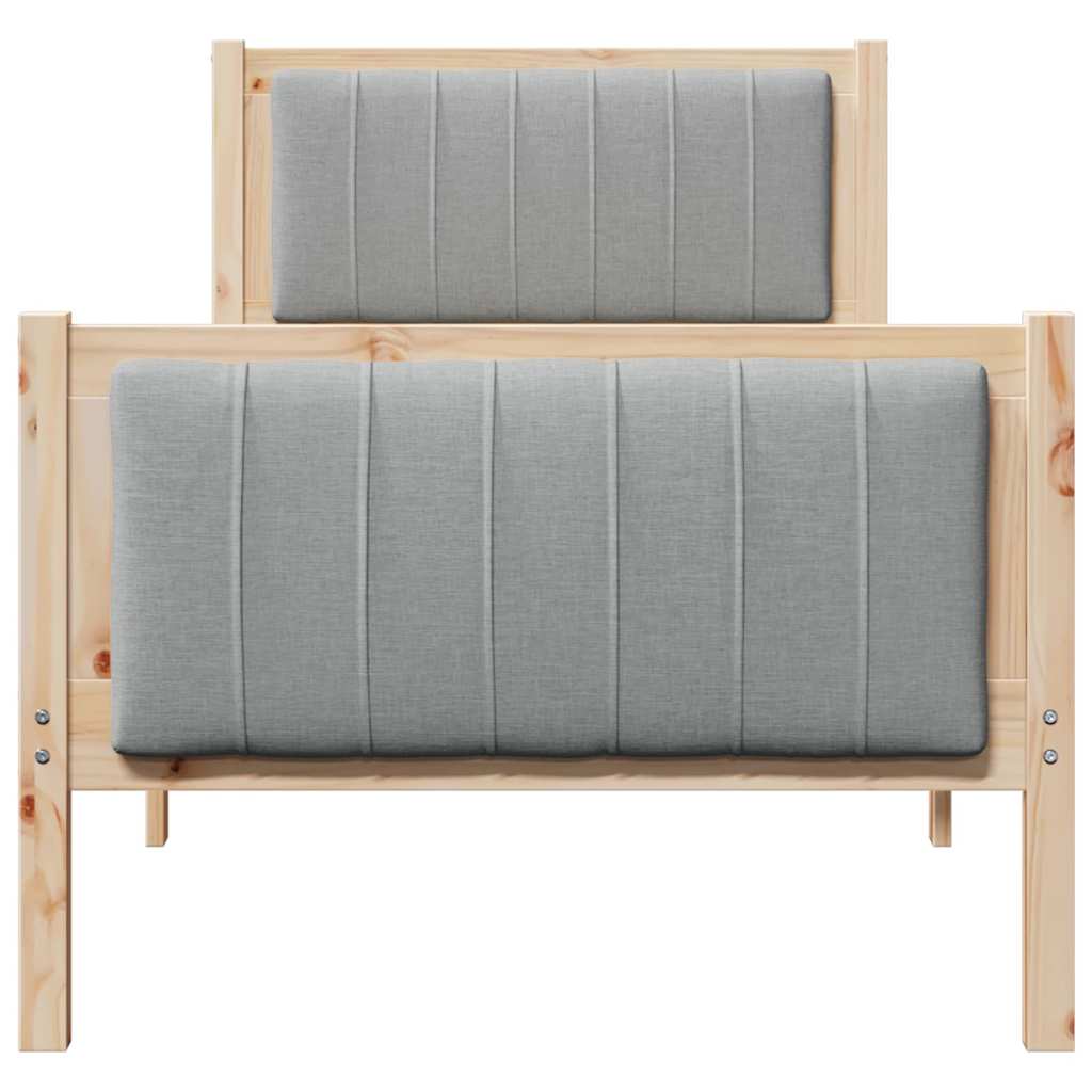 Cadre de lit avec tête de lit Marron et gris clair 75 x 190 cm - XIOS