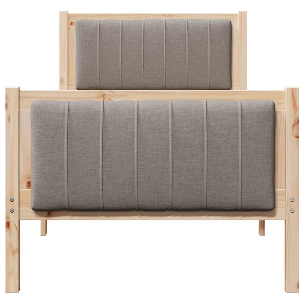 Cadre de lit Marron et taupe 75 x 190 cm Bois massif en pin - XIOS