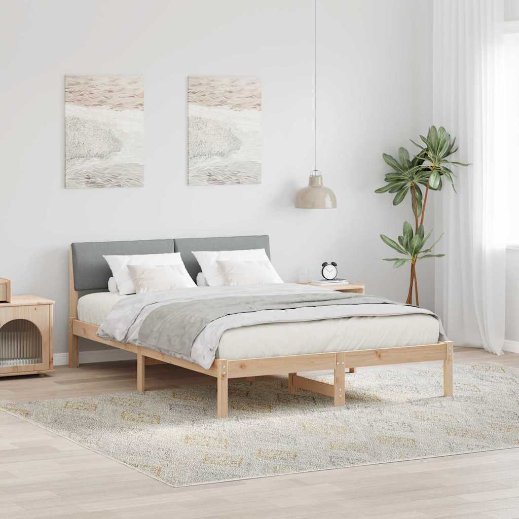 Cadre de lit avec tête de lit Marron et gris clair 160 x 200 cm - XIOS