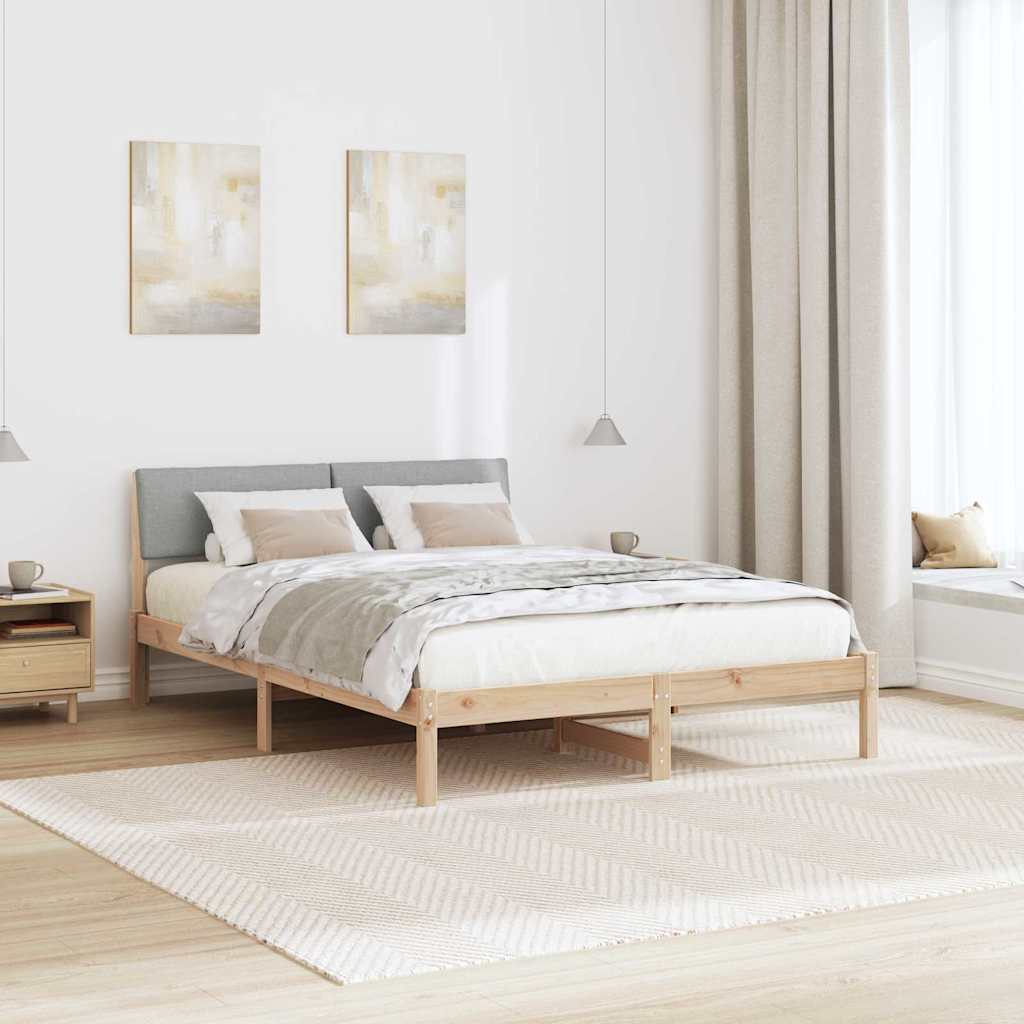 Cadre de lit avec tête de lit Marron et gris clair 160 x 200 cm - XIOS