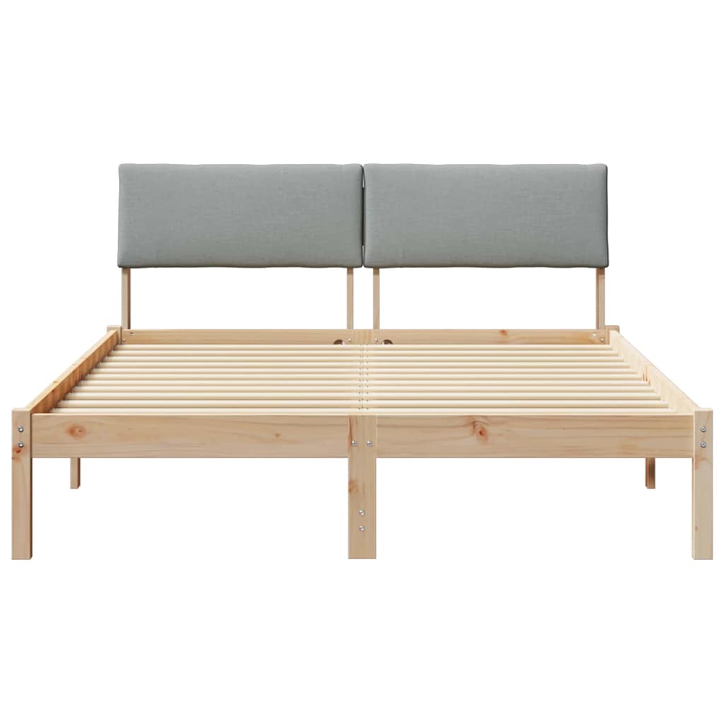 Cadre de lit avec tête de lit Marron et gris clair 160 x 200 cm - XIOS