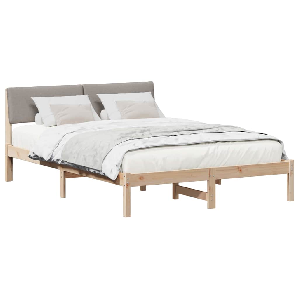 Cadre de lit Marron et taupe 140 x 200 cm Bois massif en pin - XIOS