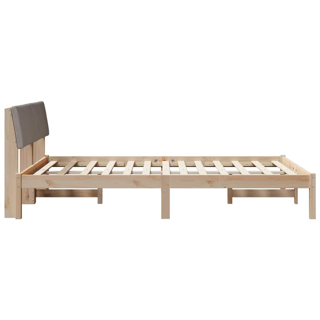 Cadre de lit Marron et taupe 140 x 200 cm Bois massif en pin - XIOS