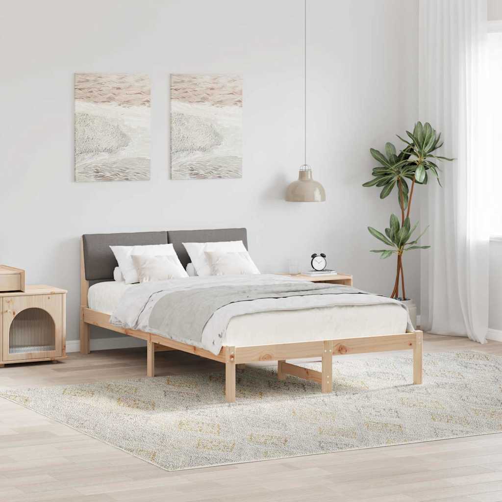 Cadre de lit Marron et taupe 120 x 200 cm Bois massif en pin - XIOS