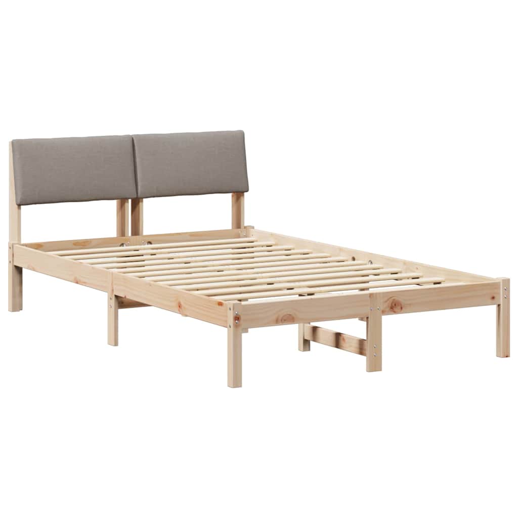 Cadre de lit Marron et taupe 120 x 200 cm Bois massif en pin - XIOS
