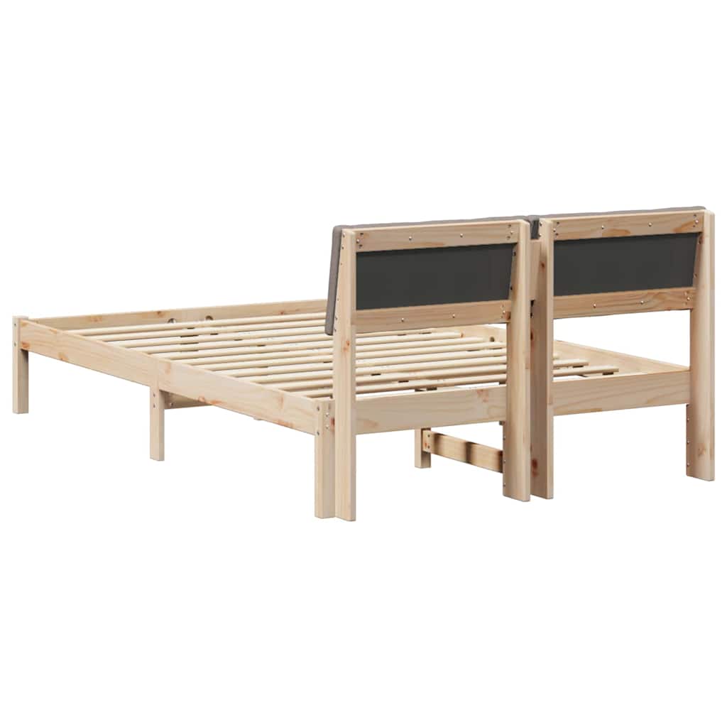 Cadre de lit Marron et taupe 120 x 200 cm Bois massif en pin - XIOS