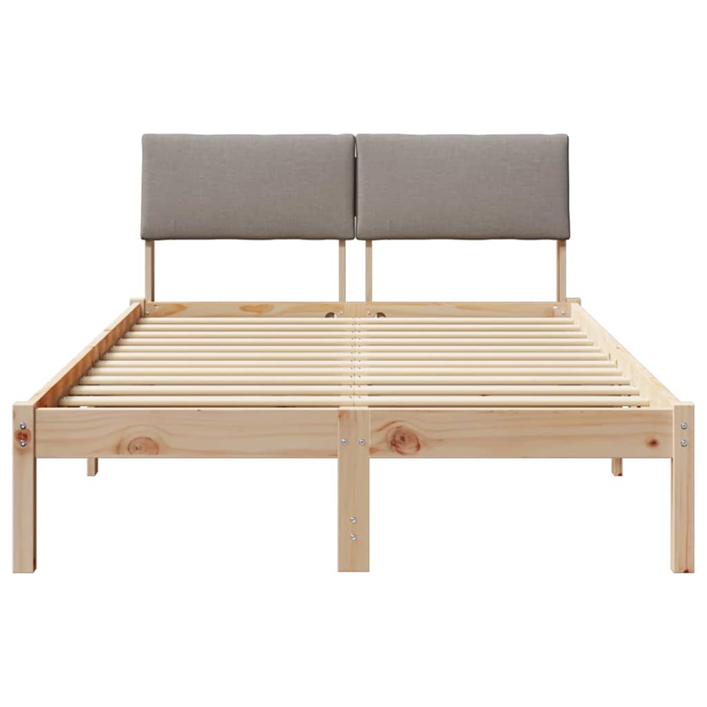 Cadre de lit Marron et taupe 120 x 200 cm Bois massif en pin - XIOS