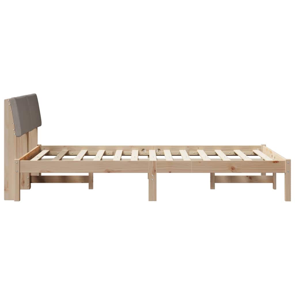 Cadre de lit Marron et taupe 120 x 200 cm Bois massif en pin - XIOS
