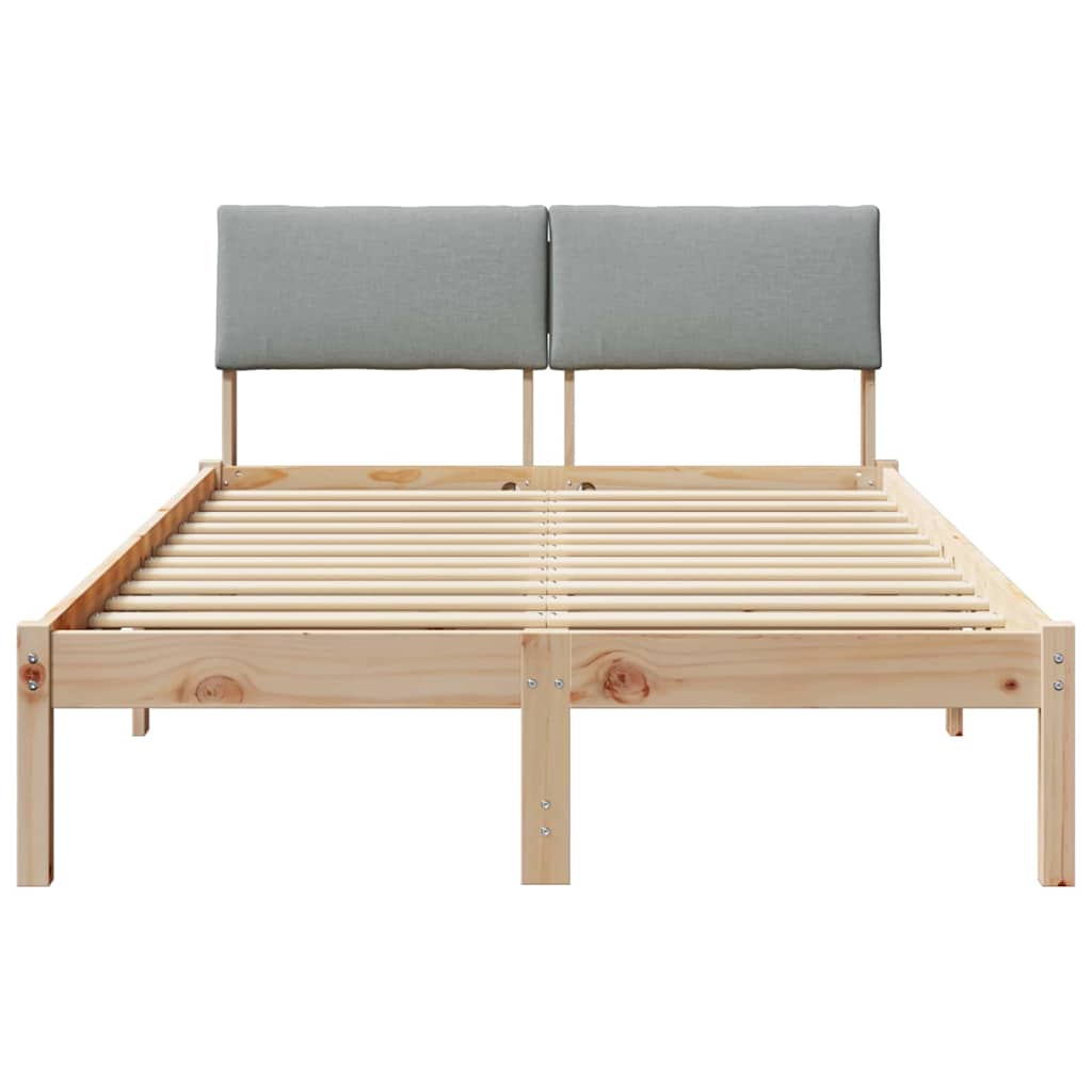 Cadre de lit avec tête de lit Marron et gris clair 120 x 190 cm - XIOS