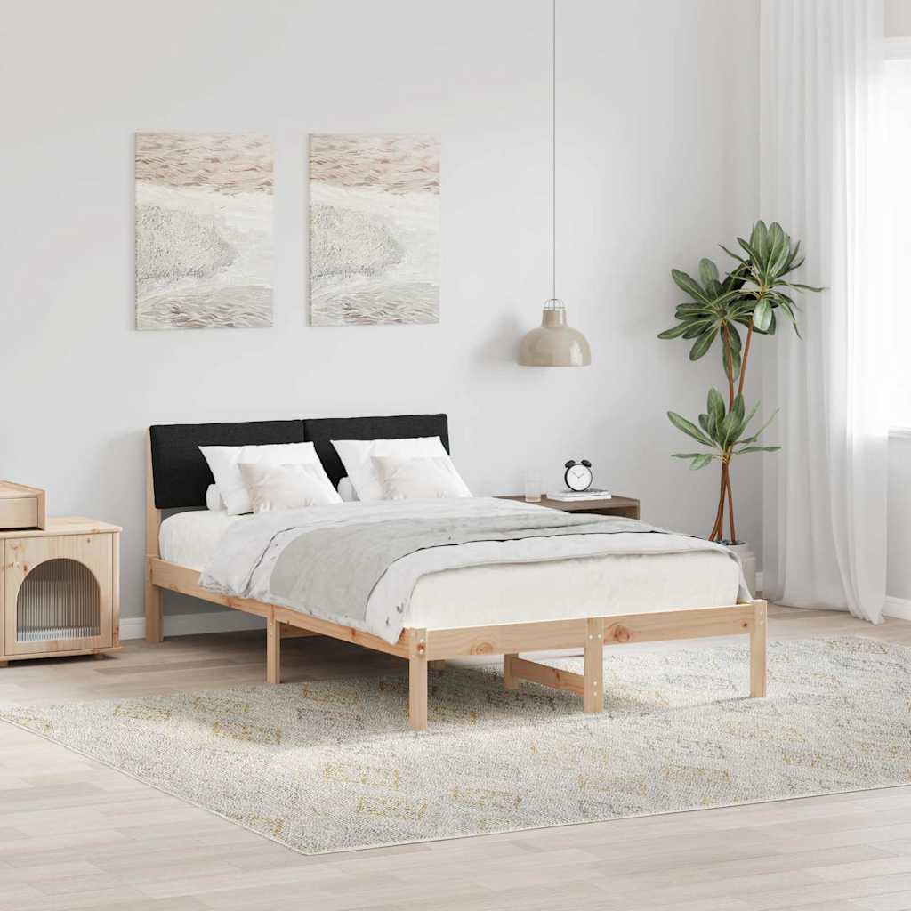 Cadre de lit Marron et noir 120 x 190 cm Bois massif en pin - XIOS