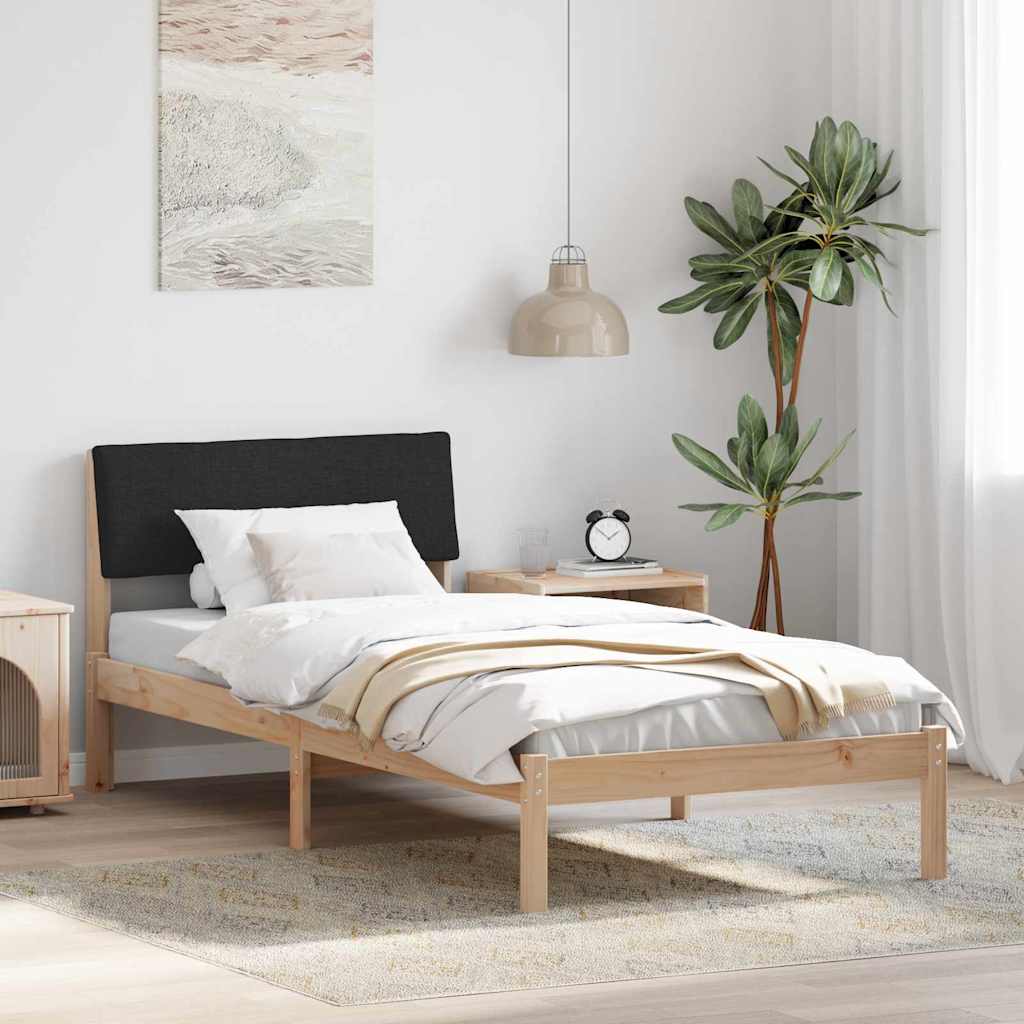 Cadre de lit Marron et noir 100 x 200 cm Bois massif en pin - XIOS