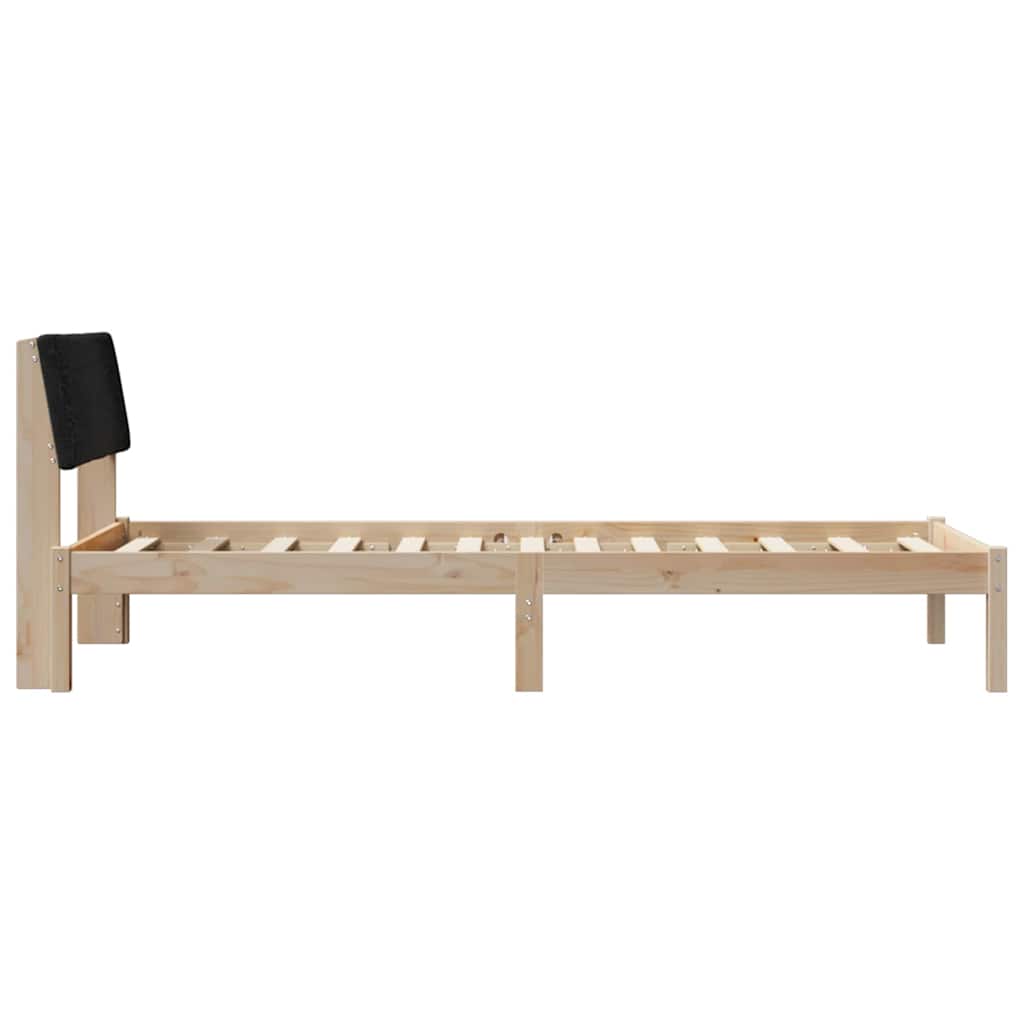 Cadre de lit Marron et noir 100 x 200 cm Bois massif en pin - XIOS