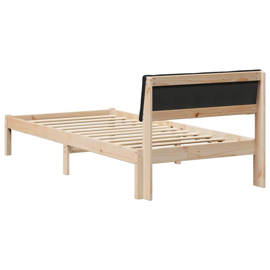 Cadre de lit Marron et noir 90 x 200 cm Bois massif en pin - XIOS