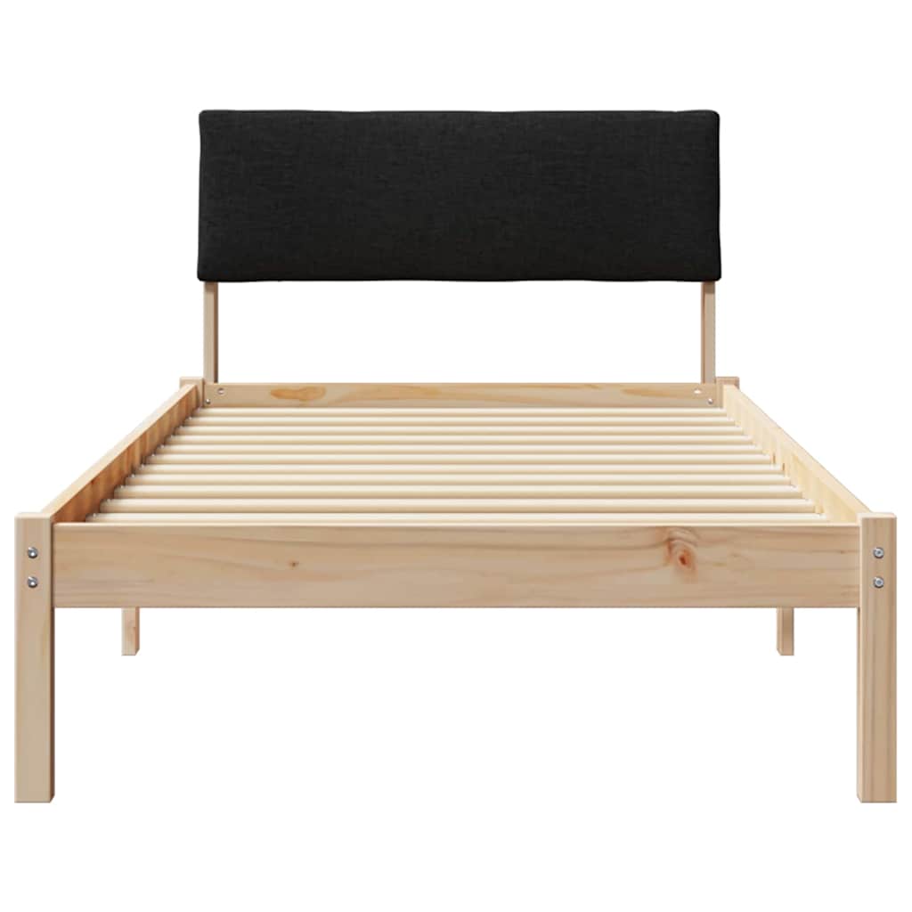 Cadre de lit Marron et noir 90 x 200 cm Bois massif en pin - XIOS