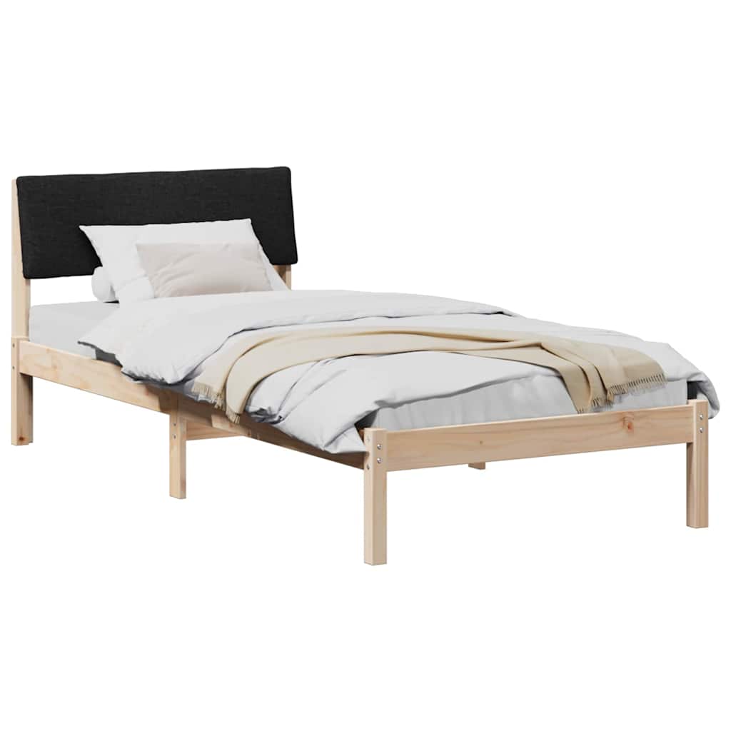 Cadre de lit Marron et noir 90 x 200 cm Bois massif en pin - XIOS
