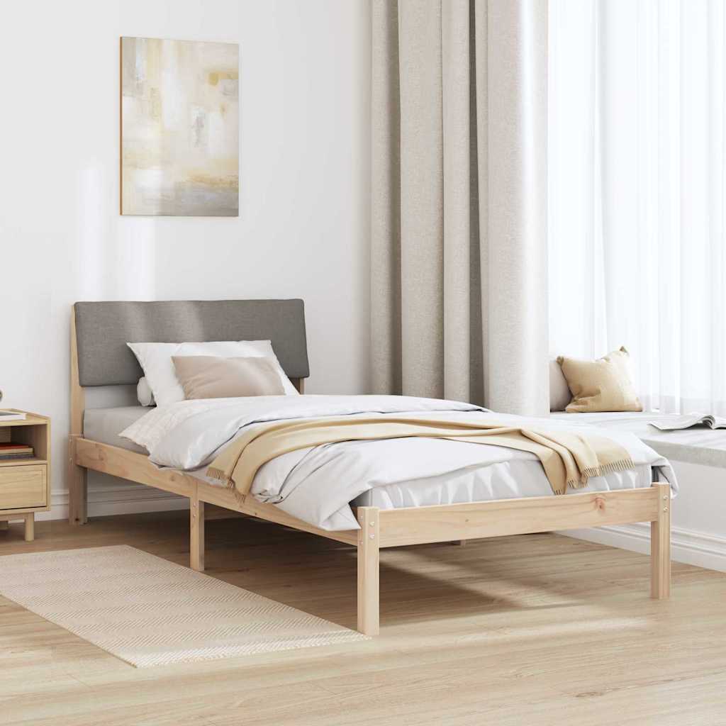 Cadre de lit Marron et taupe 90 x 200 cm Bois massif en pin - XIOS