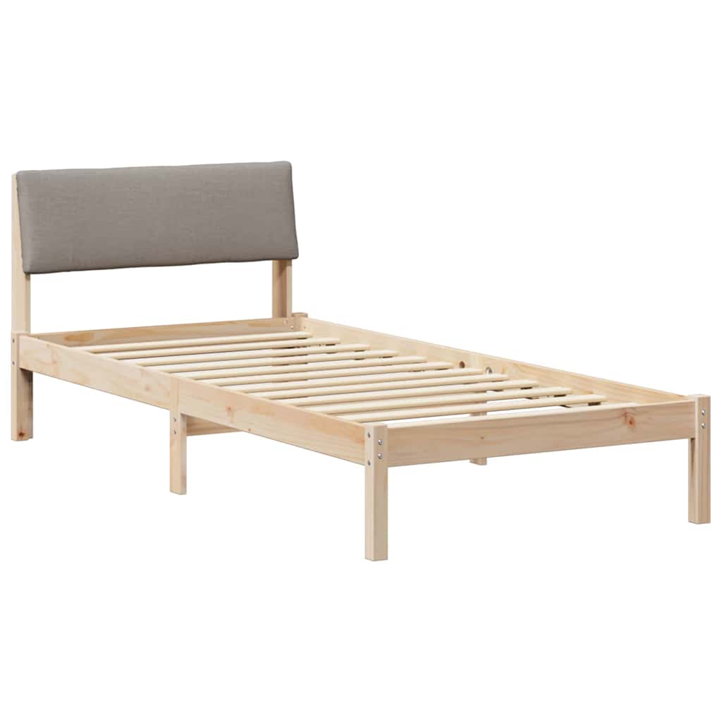 Cadre de lit Marron et taupe 90 x 200 cm Bois massif en pin - XIOS