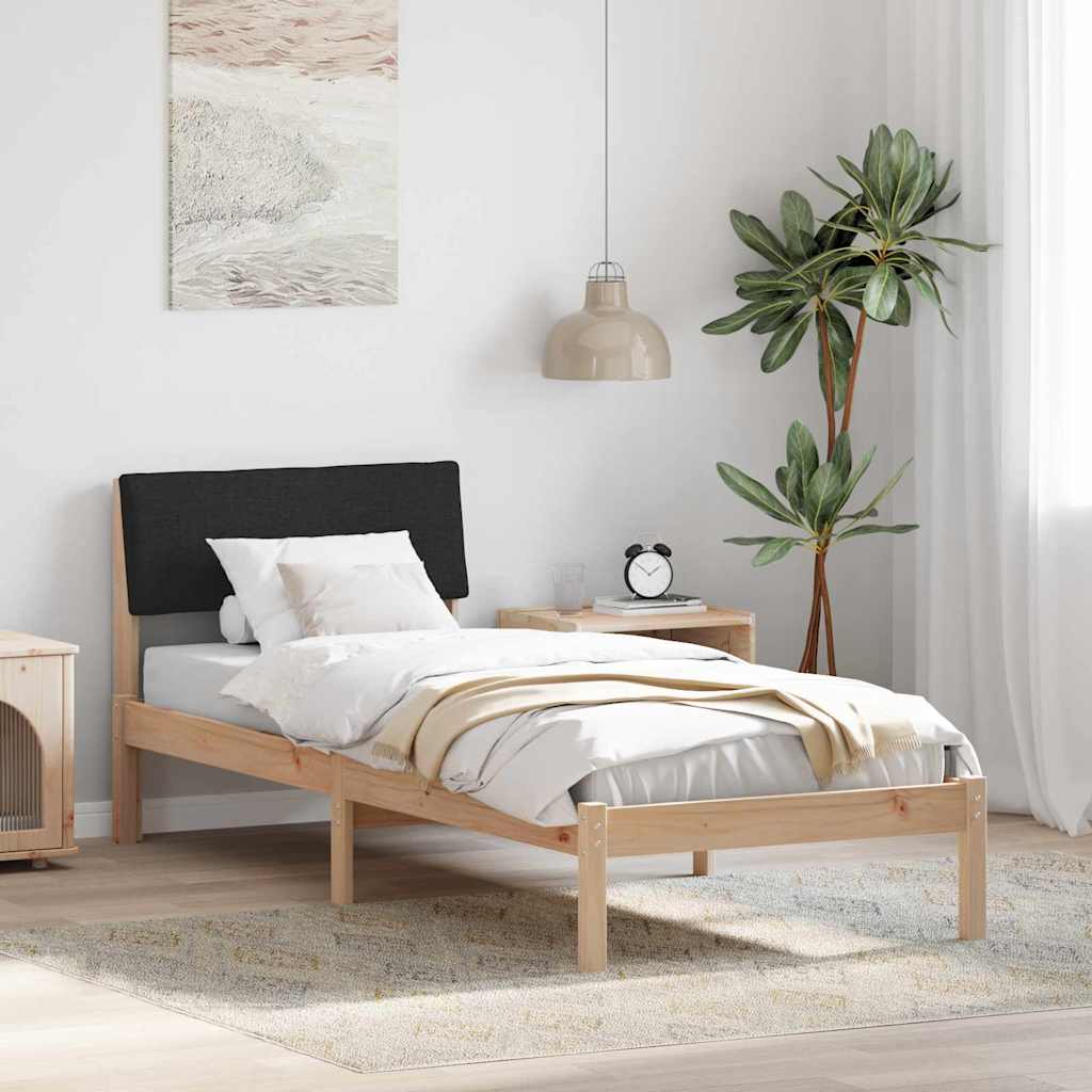 Cadre de lit Marron et noir 80 x 200 cm Bois massif en pin - XIOS