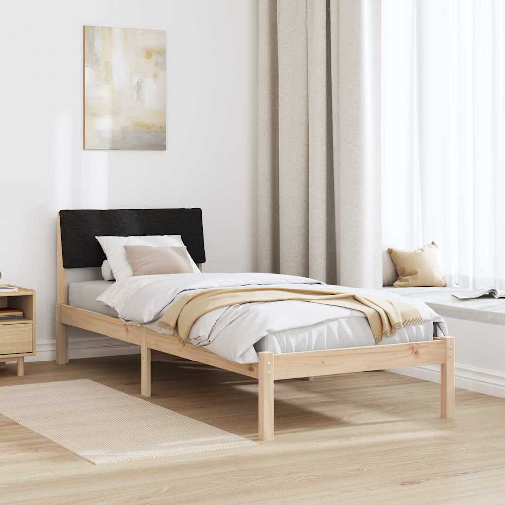 Cadre de lit Marron et noir 80 x 200 cm Bois massif en pin - XIOS