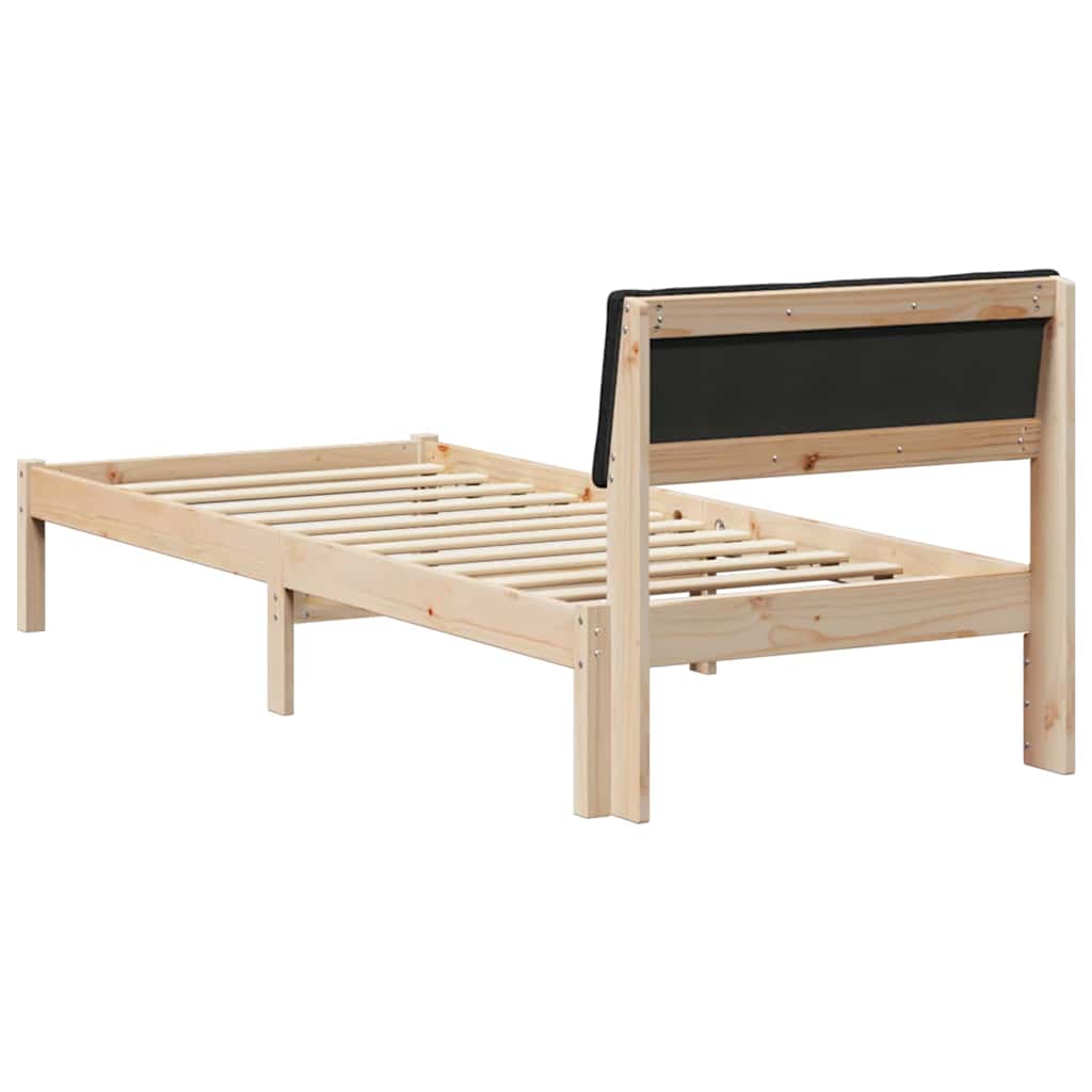 Cadre de lit Marron et noir 80 x 200 cm Bois massif en pin - XIOS
