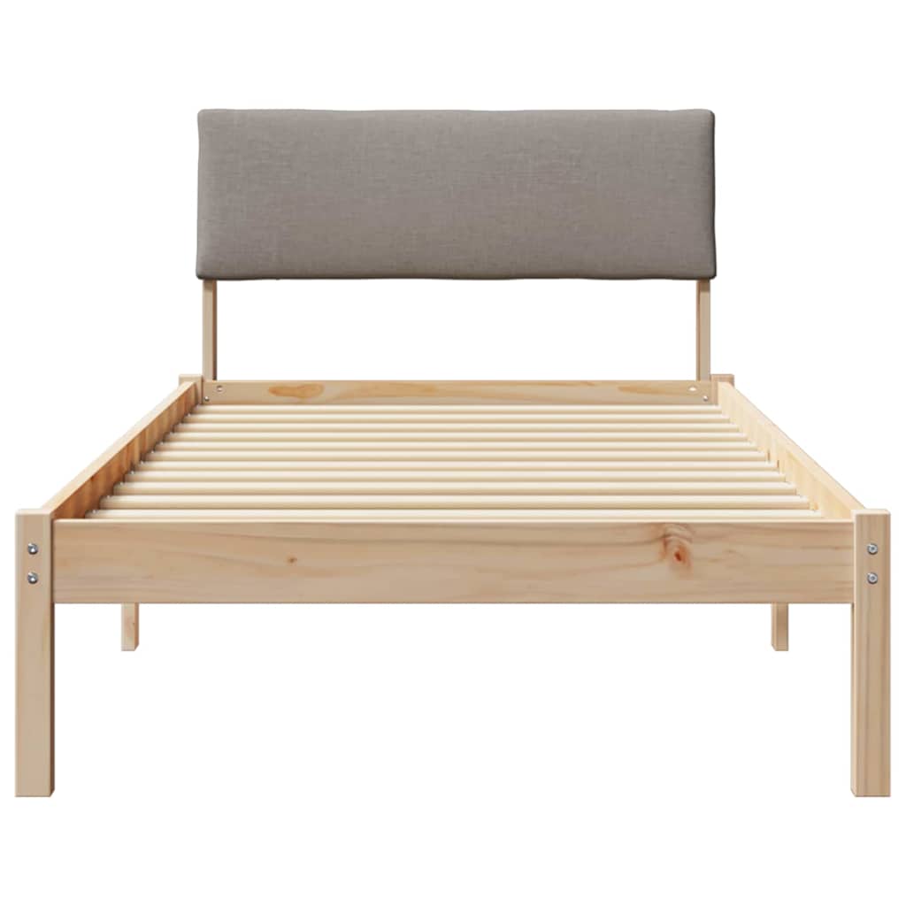 Cadre de lit Marron et taupe 90 x 190 cm Bois massif en pin - XIOS