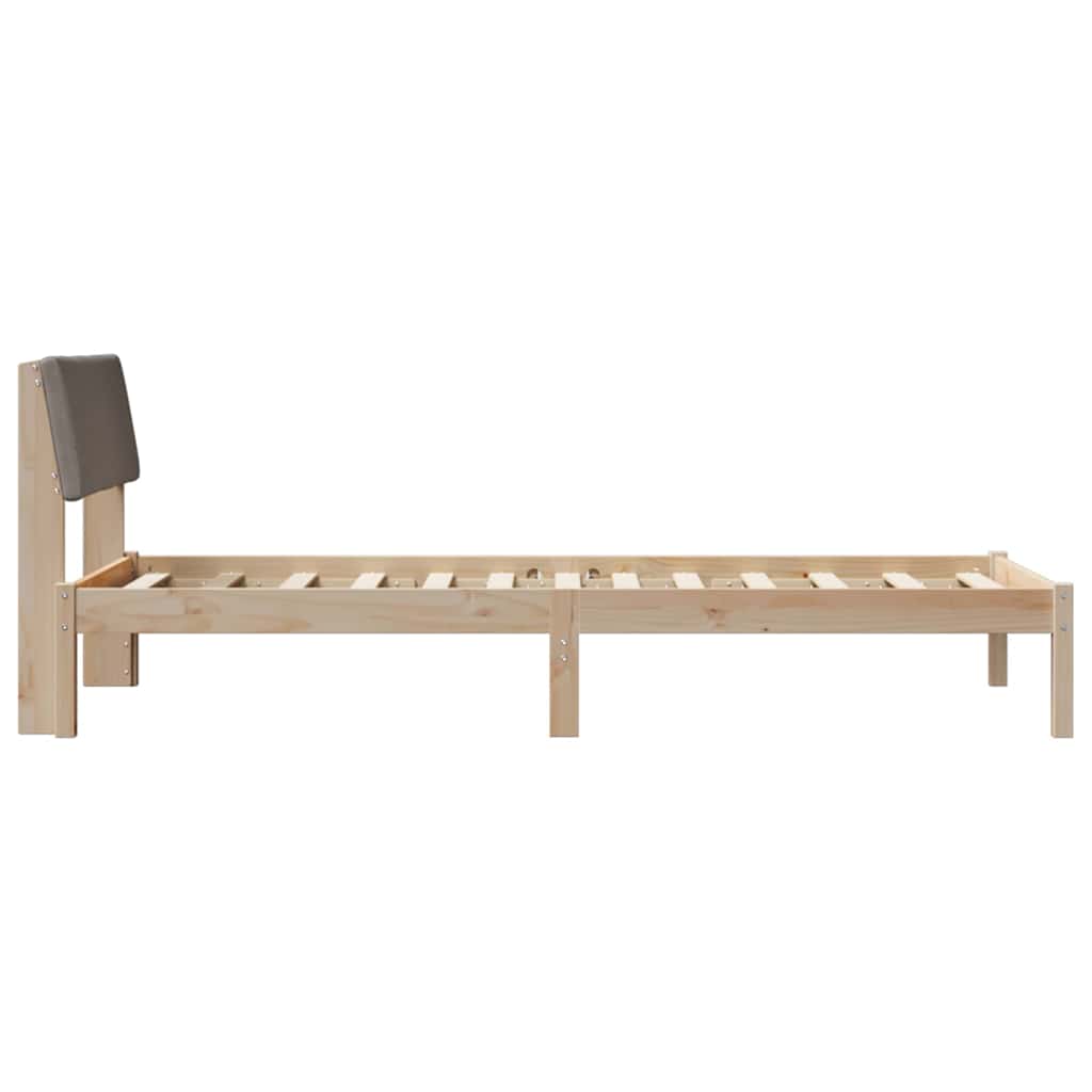 Cadre de lit Marron et taupe 90 x 190 cm Bois massif en pin - XIOS
