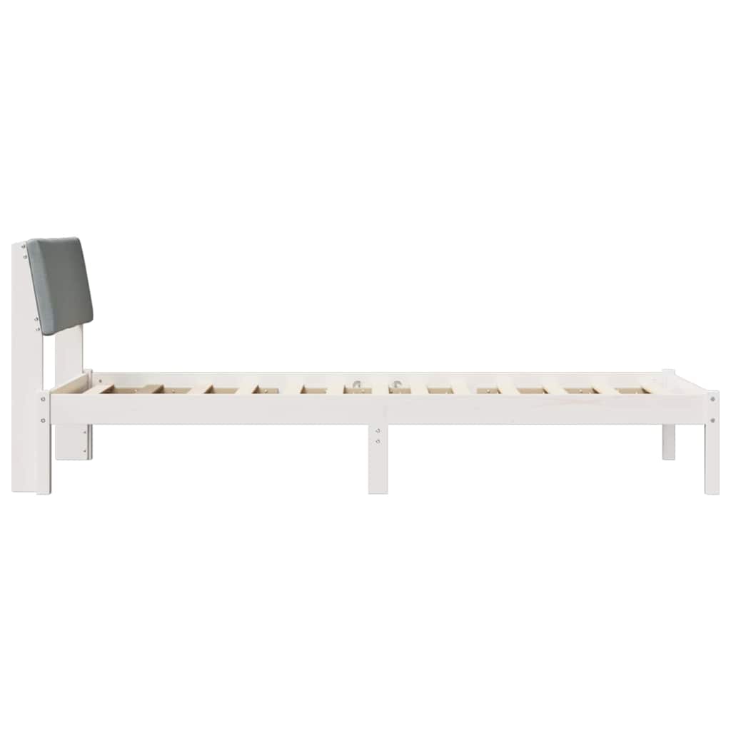Cadre de lit Blanc et gris clair 90 x 190 cm Bois massif en pin - XIOS
