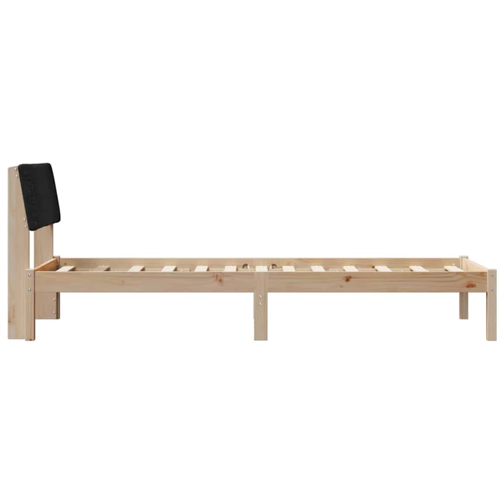 Cadre de lit Marron et noir 75 x 190 cm Bois massif en pin - XIOS