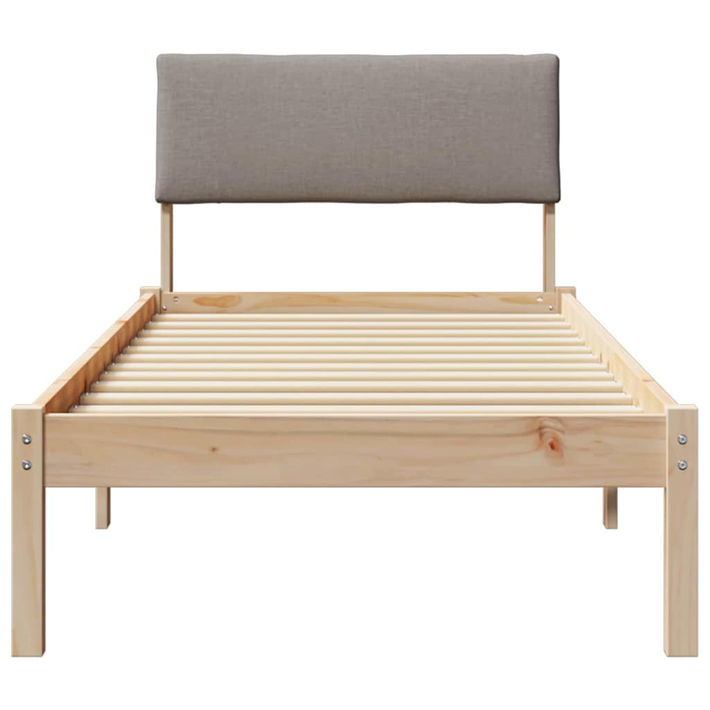 Cadre de lit Marron et taupe 75 x 190 cm Bois massif en pin - XIOS