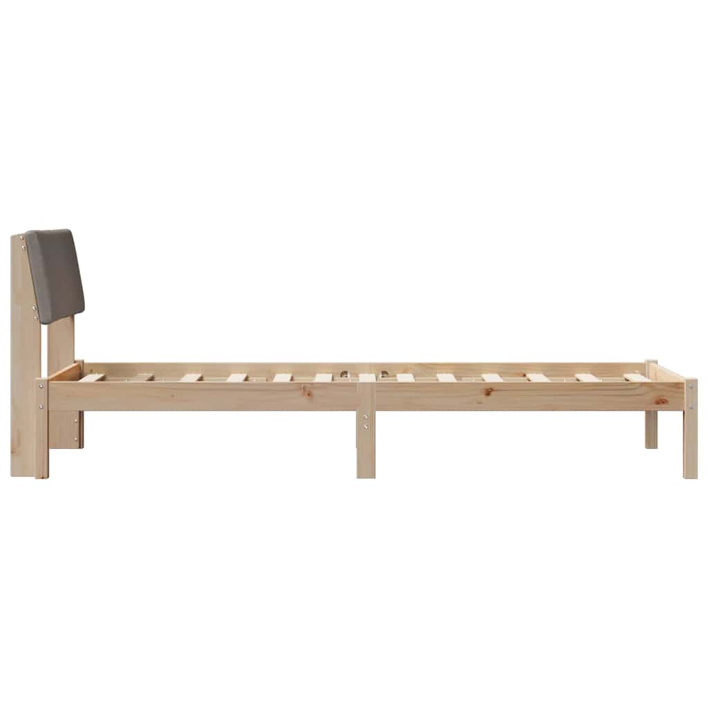 Cadre de lit Marron et taupe 75 x 190 cm Bois massif en pin - XIOS
