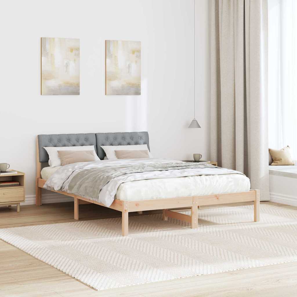 Cadre de lit avec tête de lit Marron et gris clair 160 x 200 cm - XIOS
