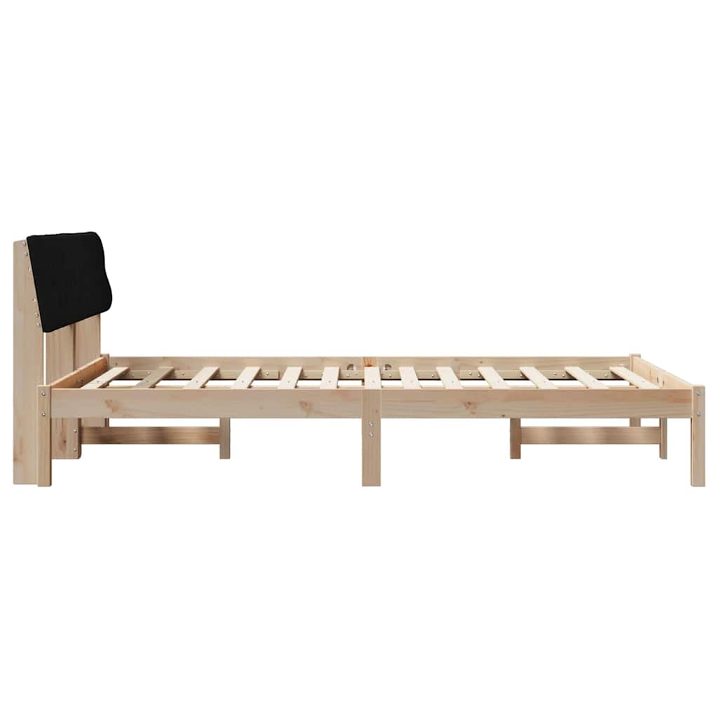 Cadre de lit Marron et noir 160 x 200 cm Bois massif en pin - XIOS