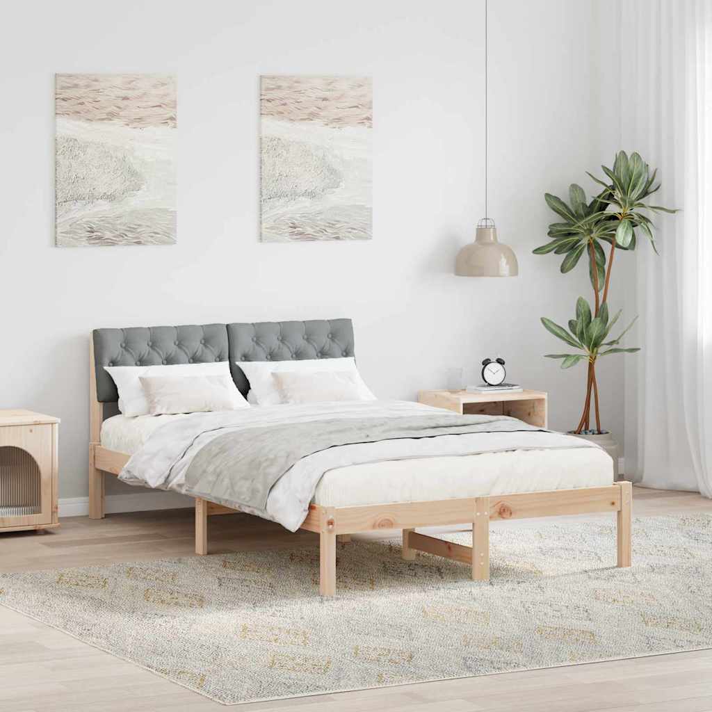Cadre de lit avec tête de lit Marron et gris clair 120 x 200 cm - XIOS