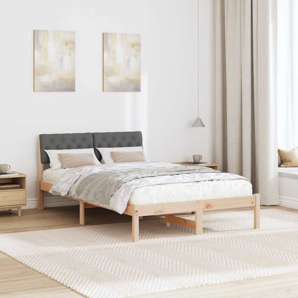 Cadre de lit avec tête de lit marron et gris foncé 120 x 200 cm - XIOS