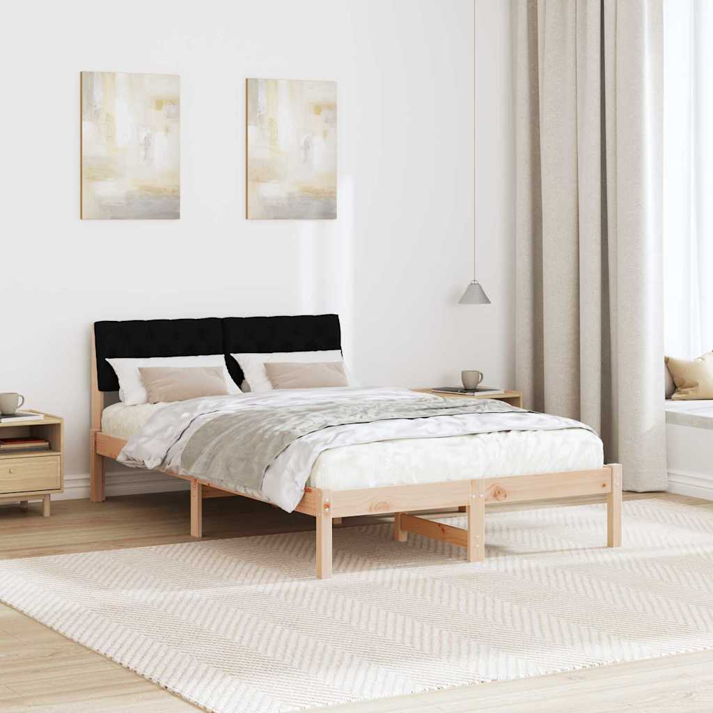 Cadre de lit Marron et noir 120 x 190 cm Bois massif en pin